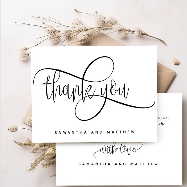 Elegant Modern Rustic, Thank You, Kraft Wedding You Card (Creator Uploaded)