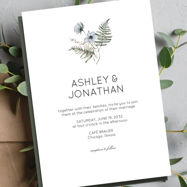 Elegant Modern Rustic Wildflower Wedding Invitation (Creator Uploaded)