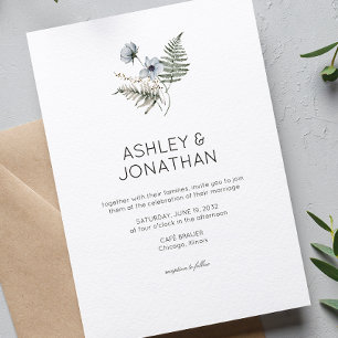 Elegant Modern Rustic Wildflower Wedding Invitation