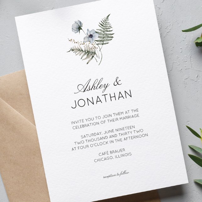 Elegant Modern Rustic Wildflower Wedding Invitation (Creator Uploaded)