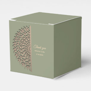 Elegant Modern Sage green & gold classic mandala Favour Box