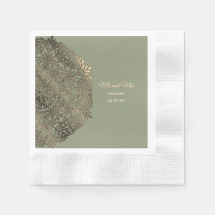 Elegant Modern Sage green & gold classic Napkins