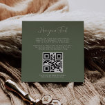 Elegant & modern sage green Honeymoon fund QR code Enclosure Card<br><div class="desc">A modern typography and a trendy sage green colour for your wedding stationery: choose this simple and elegant wedding suite. Fully customisable: you can change the background as well as the text colour as you like. Replace the image with your own custom QR code to give your guests access to...</div>