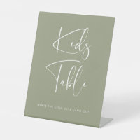 Elegant & Modern Sage Green Kids table wedding