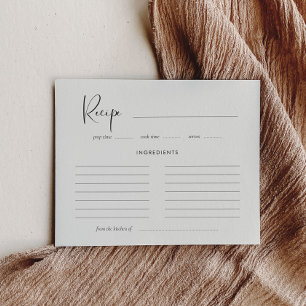 Elegant & modern Sage green recipe card