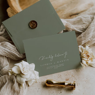 Elegant Modern Sage Green RSVP Return Address Envelope