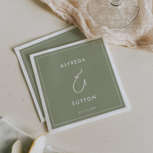 Elegant & Modern Sage Green wedding Napkin