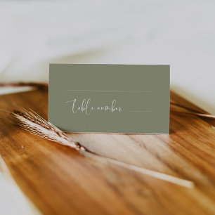 Elegant & modern sage green wedding place card