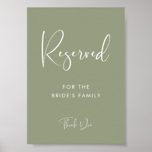Elegant & Modern Sage Green wedding Reserved sign