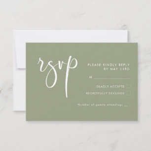 Elegant & modern Sage green wedding RSVP