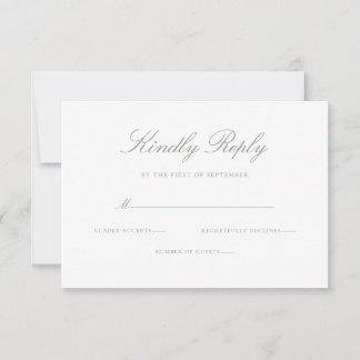 Elegant Modern Sage Green Wedding RSVP Card