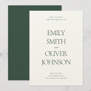 Elegant Modern Sage Green Wedding Save The Date
