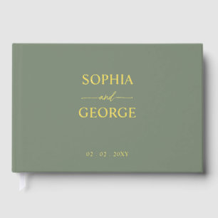 Elegant Modern Sage Wedding Guest Book