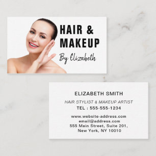 Elegant Modern Salon Hairstylist Photo Script Business Card