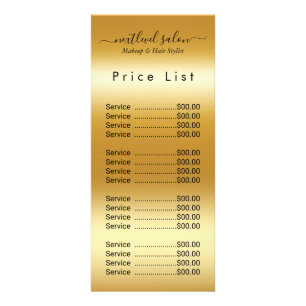 Elegant Modern Salon Price List Rack Card 