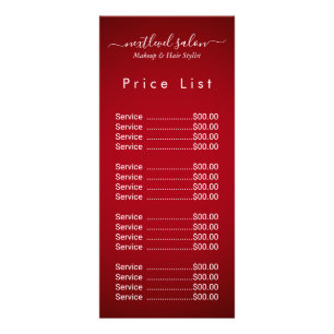 Elegant Modern Salon Price List Rack Card