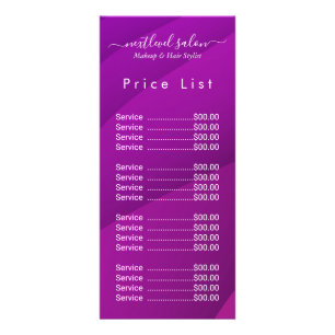 Elegant Modern Salon Price List Rack Card