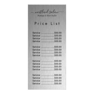 Elegant Modern Salon Price List Rack Card