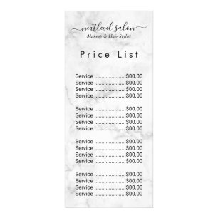 Elegant Modern Salon Price List Rack Card