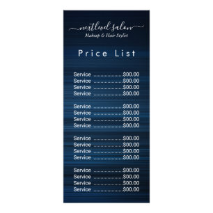 Elegant Modern Salon Price List Rack Card