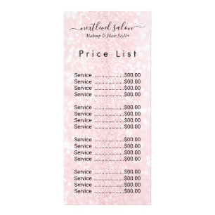 Elegant Modern Salon Price List Rack Card 