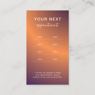 Elegant Modern Salon Spa Appointment Reminder Card
