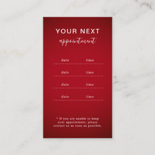 Elegant Modern Salon Spa Appointment Reminder Card