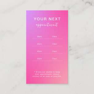 Elegant Modern Salon Spa Appointment Reminder Card