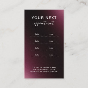 Elegant Modern Salon Spa Appointment Reminder Card
