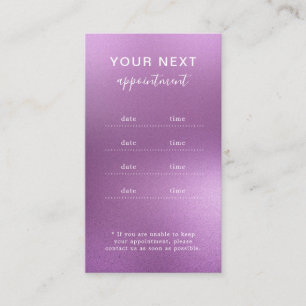 Elegant Modern Salon Spa Appointment Reminder Card