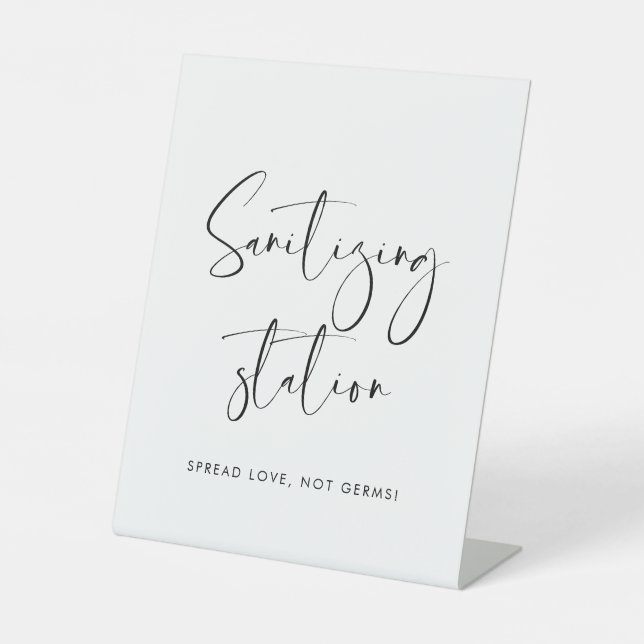 Elegant & modern Sanitising station wedding sign (Front)