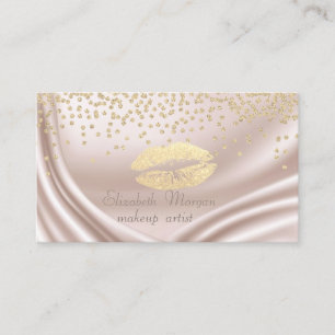 Elegant Modern Satin- Shiny Diamonds-Glittery Lip Business Card