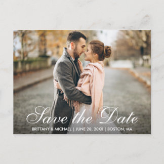 Elegant Modern Save The Date Engagement Photo WSB Postcard