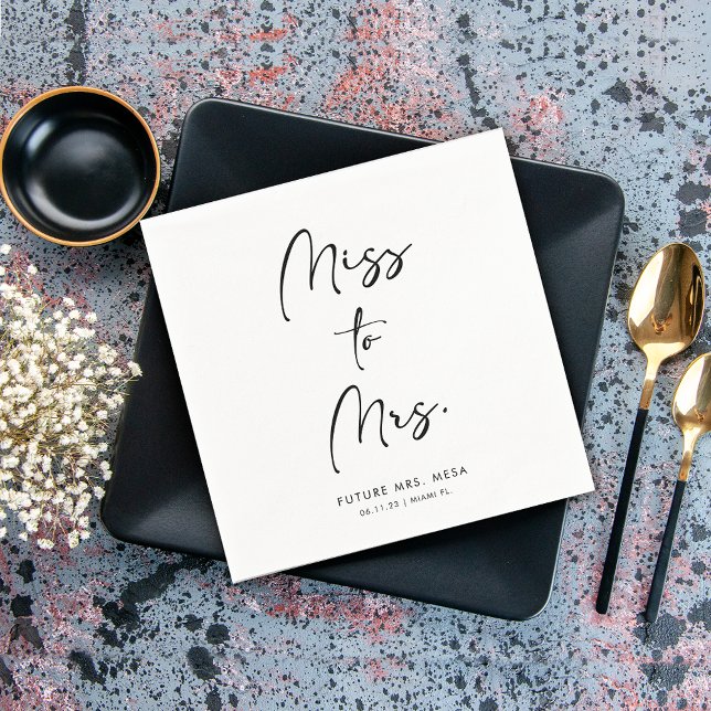 Elegant Modern Script | Bridal Shower Paper Napkin (Creator Uploaded)