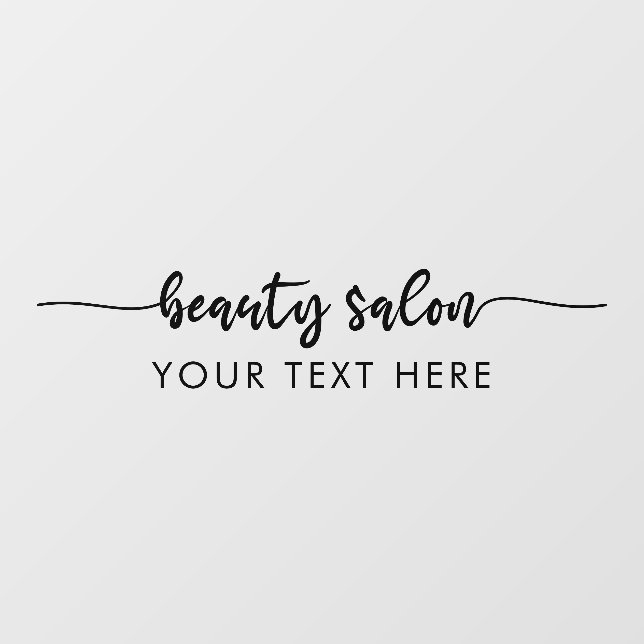 Elegant Modern Script Calligraphy Beauty Salon Window Cling (Sheet)