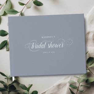 Elegant Modern Script Calligraphy Bridal Shower Gu Guest Book