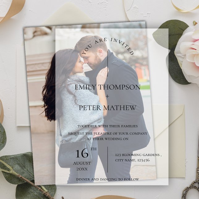 Elegant Modern Script Cute Typography Wedding Vellum Invitations (Elegant Modern Script Cute Typography Wedding Vellum Invitations)