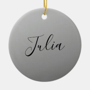 Elegant Modern Script Editable Black Text Writing Ceramic Tree Decoration
