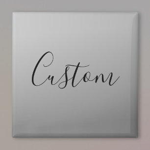 Elegant Modern Script Editable Black Text Writing Magnet