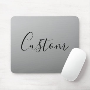 Elegant Modern Script Editable Black Text Writing Mouse Mat