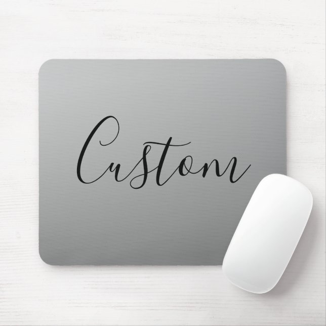 Elegant Modern Script Editable Black Text Writing Mouse Mat (With Mouse)