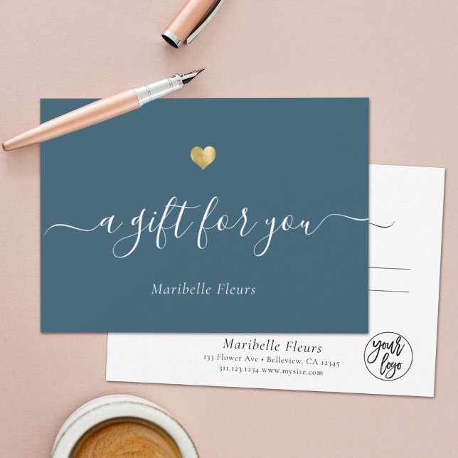Elegant Modern Script Gold Heart Gift Certificate (Creator Uploaded)