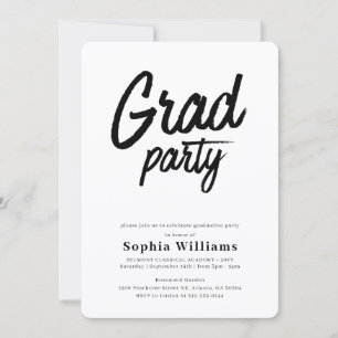 Elegant Modern Script Grad Party Invitation