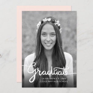 Elegant Modern Script Graduation Announcement