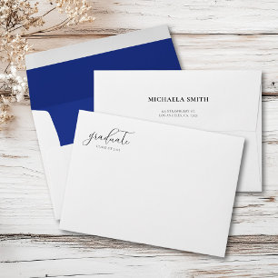 Elegant Modern Script Graduation Return Address Envelope