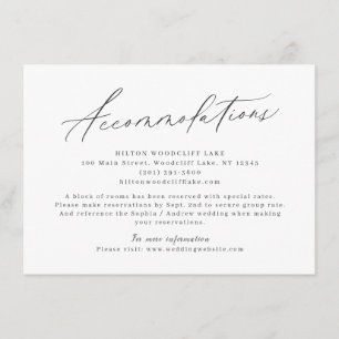 Elegant modern script minimalist accommodation enclosure card