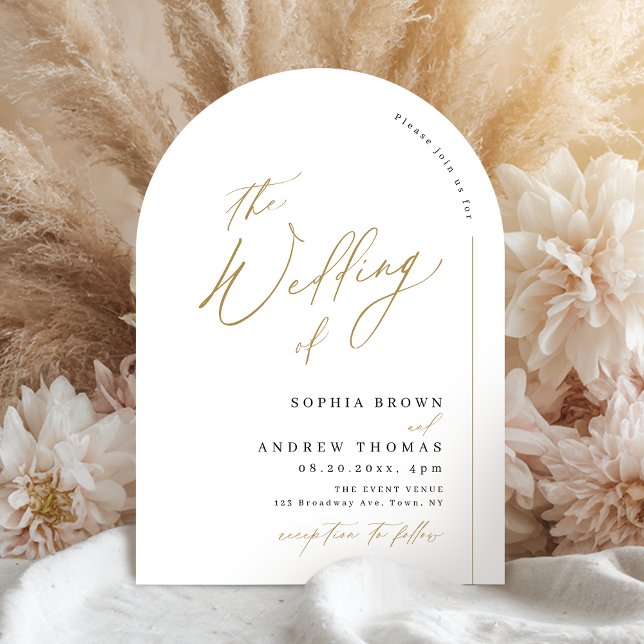 Elegant modern script minimalist arch wedding invitation (Elegant modern script minimalist arch wedding invitation)