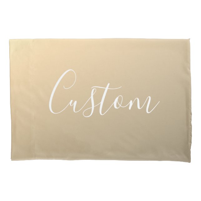 Elegant Modern Script Monogram or Word | Golden Pillowcase (Front)