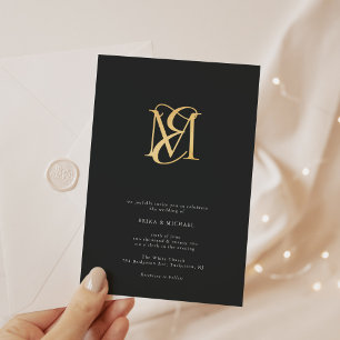 Elegant Modern Script Monogram Wedding