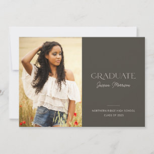 Elegant Modern Script Name Photo Graduation Party Invitation